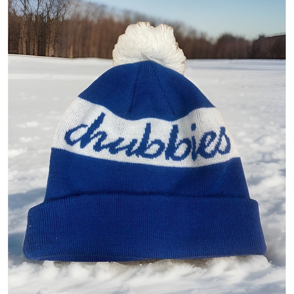 Chubbies Beanie Hat Unisex Blue White Ski Snowboarding Logo Winter